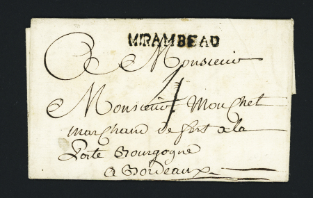 Mirambeau : belle MP "Mirambeau" (43x5mm - L n°3 - 1787), ind 11