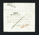MP "P 16 P Mirambeau" (1807 - ind 14) sur lettre pour Ferrare (Italie), ind 14. TB