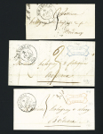 3 lettres de Mirambeau : T13 1843 et 1847 (ind 6 et 9) et T14 (1847 - ind 6). TB
