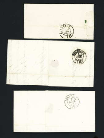 3 lettres de Mirambeau : T13 1843 et 1847 (ind 6 et 9) et T14 (1847 - ind 6). TB
