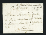 MP "16 Nuaillé" (27 x 9mm - 1812) + taxe 7 manuscrite, ind 14. TB