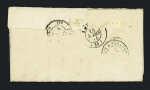 Pontreau : cursive "16 Pontreau" + T15 Cognac (1954) + taxe 25 double-trait + boite rurale "B", ind 20. Rare et TB