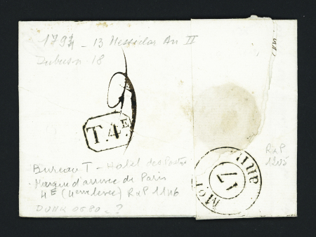 MP rouge "P 16 Rochefort" (32x9 - 1794), ind 14. TB