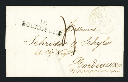 MP "16 Rochefort" (43x12) + T13 Rochefort (1830), ind 10+. TB
