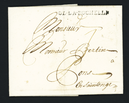 MP "De.la.Rochelle" (L n°3 - 1726), ind 10. TB