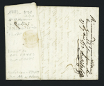 Lettre des Cayes (Haiti) (1773) pour Bordeaux avec MP d'entrée maritime "Col. N. par La Rochelle" (38x7mm), ind 20. TB
