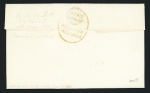 Lettre de La Rochelle (1818)avec cachet ovale rouge "Etat major Genl 12e division militaire", ind 16. TB