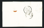 Lettre sans timbre avec T15 "St Hilaire de Saintonge 16" (1852) + boite rurale "A" (Le Douhet) + taxe 25 double-trait, ind 8. TB