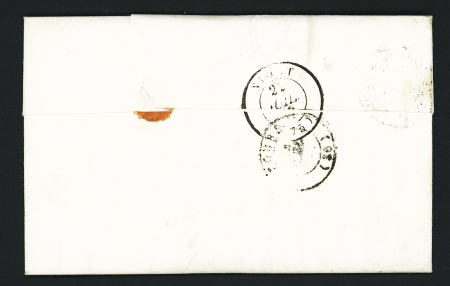 Lettre sans timbre avec T15 "St Hilaire de Saintonge 16" (1852) + boite rurale "A" (Le Douhet) + taxe 25 double-trait, ind 8. TB