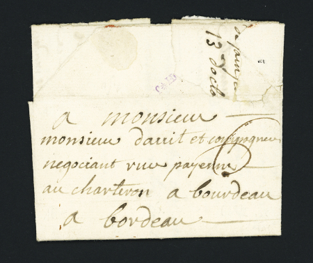 Saint-Jean d'Angely : MP à sec "S. Jean d'Angely" (41x4mm - L n°2 - 1760), frappe superbe, ind 10