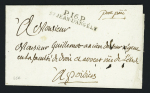 Lettre avec belle MP "P 16 P St Jean d'Angely" + mention manuscrite "Port Païé" (1804), ind 10