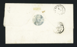 Lettre de Guyane pour Bordeaux avec MP noire "Guyane Française" (TB) + CAD rouge "Outre-Mer St Martin de Ré" (1841) (B), ind 15