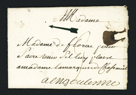Saintes : MP à sec "Xaintes" (1713 - L n°1A) frappe très nette, ind 15. TB
