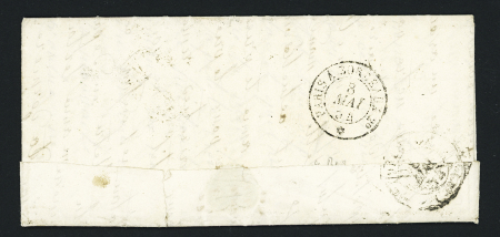 Lettre avec cursive "16 Taillebourg" + T15 "Saintes (16)" (1854), ind 17. TB