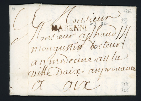 MP "Marenne" (1756 - L n°3), ind 14. TB