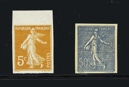 N°158d 5c orange non dentelé, neuf ** (* sur bdf)