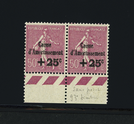 N°254a+254 variété sans point sur le i d'amortissement,