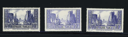 N°261, 261b, 261c 10f La Rochelle, Type III, I et