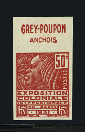 N°272d 50c rouge avec bande publicitaire "Grey-Poupon