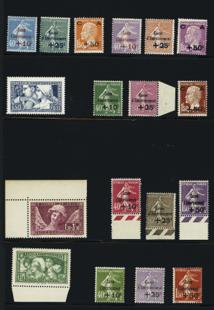 Tous les timbres émis pour la Caisse d'amortissement