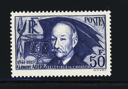 N°398a 50f Clément Ader, papier épais, neuf **,