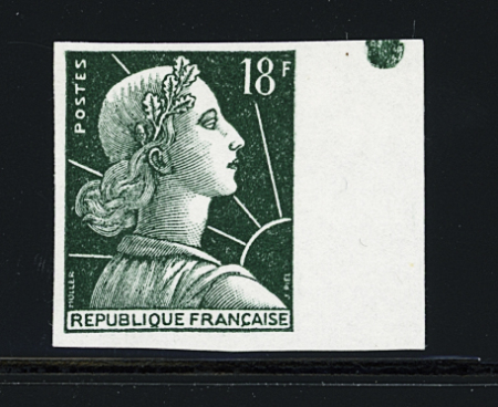 N°1011A 12f vert foncé, Type I, non dentelé, bdf,
