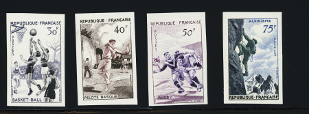 N°1072 à 1075 série sportive non dentelée, neuf