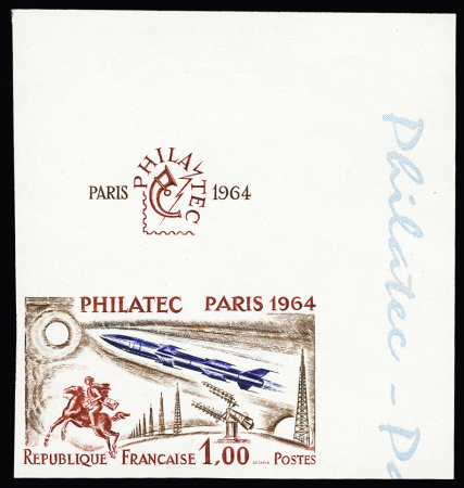 N°1422a Philatec 1964, non dentelé, superbe cdf,