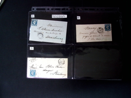 34 lettres de Sarrebourg AFF n°14 (dont une paire) OBL PC 2810 + T15