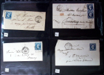 34 lettres de Sarrebourg AFF n°14 (dont une paire) OBL PC 2810 + T15