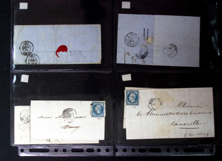 34 lettres de Sarrebourg AFF n°14 (dont une paire) OBL PC 2810 + T15