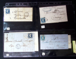 34 lettres de Sarrebourg AFF n°14 (dont une paire) OBL PC 2810 + T15