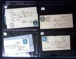 34 lettres de Sarrebourg AFF n°14 (dont une paire) OBL PC 2810 + T15