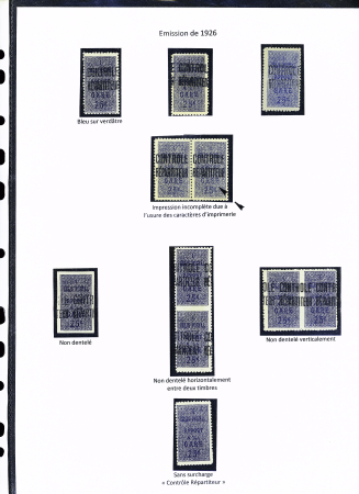 N°7B, 11 timbres dont ND, ND entre deux timbres, sans surcharge.