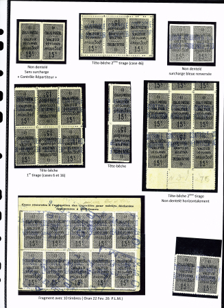 N°8, ensemble sur 2 pages de 39 timbres + 1 grand