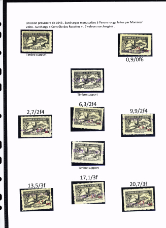 N°98 à 104, 7 timbres des surcharges Volto