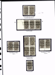 N°9 Ensemble sur 2 pages de 23 timbres dont : surch. verticale , surch. renversée sur paire, ND entre 2 timbres, ND sans surch. « C.R. » bande horizontale de 3 avec double piquage, tête-bêche 1er tirage , tête-bê