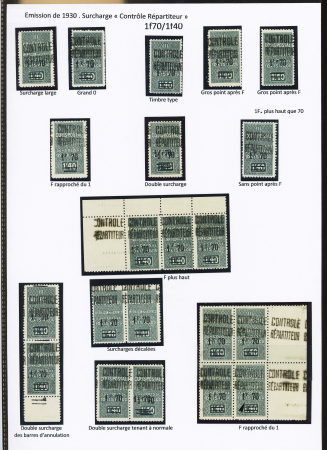 N°33, Ensemble de 21 timbres avec surcharge large,