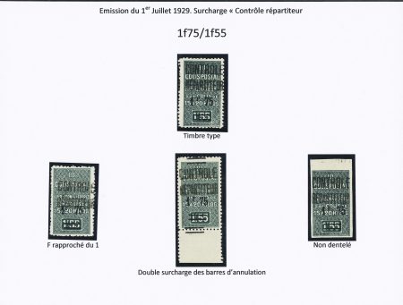 N°34, Ensemble de 4 timbres dont F rapproché de 1, doublement des barres, ND