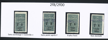 N°75, Ensemble de 4 timbres ( sans surch. « C », sans point après F, 8 plus haut, N.D