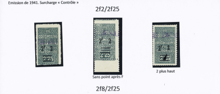 N°74, 74b, 74c, 2f.25 sur 2f.25. avec variétés neufs
