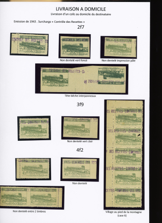 LIVRAISON A DOMICILE N°119/120/121 Ensemble de 16 timbres 1°/2,7,2 ND, tête-bêche interpanneaux ; 2°/ 3,9, ND 3°/ 4,2, ND, ND entre 2 timbres, variété « village au pied de la montagne