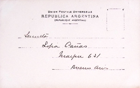 1905 Argentine: Carte postée le 1er janvier 1905 et
