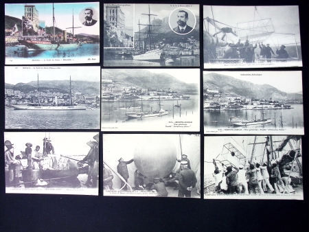 Le Prince Albert 1er de Monaco organise 3 expéditions au Spitzberg à bord du yacht Princesse Alice : 47 cartes postales et 2 photos du Prince Albert 1er et de la Princesse Alice de Monaco. TB