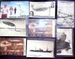 Très bel ensemble de 56 cartes postales des expéditions en ballon dirigeable (Norge et Italia)au Pôle Nord du général Nobile dont les tentatives de sauvetage du dirigeable Italia et la carte postale éditée par le