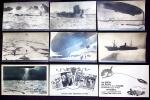 Très bel ensemble de 56 cartes postales des expéditions en ballon dirigeable (Norge et Italia)au Pôle Nord du général Nobile dont les tentatives de sauvetage du dirigeable Italia et la carte postale éditée par le