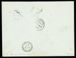 Isalnde PA 9 à 11 (cote 300€) sur lettre recommandée avec cachet triangulaire vert "Luftschiff Graf Zeppelin islandfahrt 1931" (M10 Islande). TB