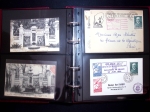 Album brun rouge contenant 6 docs sur le médecin Jean-Martin Charcot et 45 docs sur Jean Baptiste Charcot dont télégrammes de l'aviso Ville d'Ys (1926) et divers plis et carte maximums AFF n°377 et 377A. TB