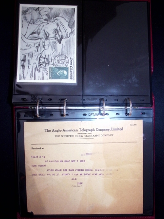 Album brun rouge contenant 6 docs sur le médecin Jean-Martin Charcot et 45 docs sur Jean Baptiste Charcot dont télégrammes de l'aviso Ville d'Ys (1926) et divers plis et carte maximums AFF n°377 et 377A. TB