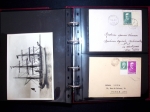 Album brun rouge contenant 6 docs sur le médecin Jean-Martin Charcot et 45 docs sur Jean Baptiste Charcot dont télégrammes de l'aviso Ville d'Ys (1926) et divers plis et carte maximums AFF n°377 et 377A. TB
